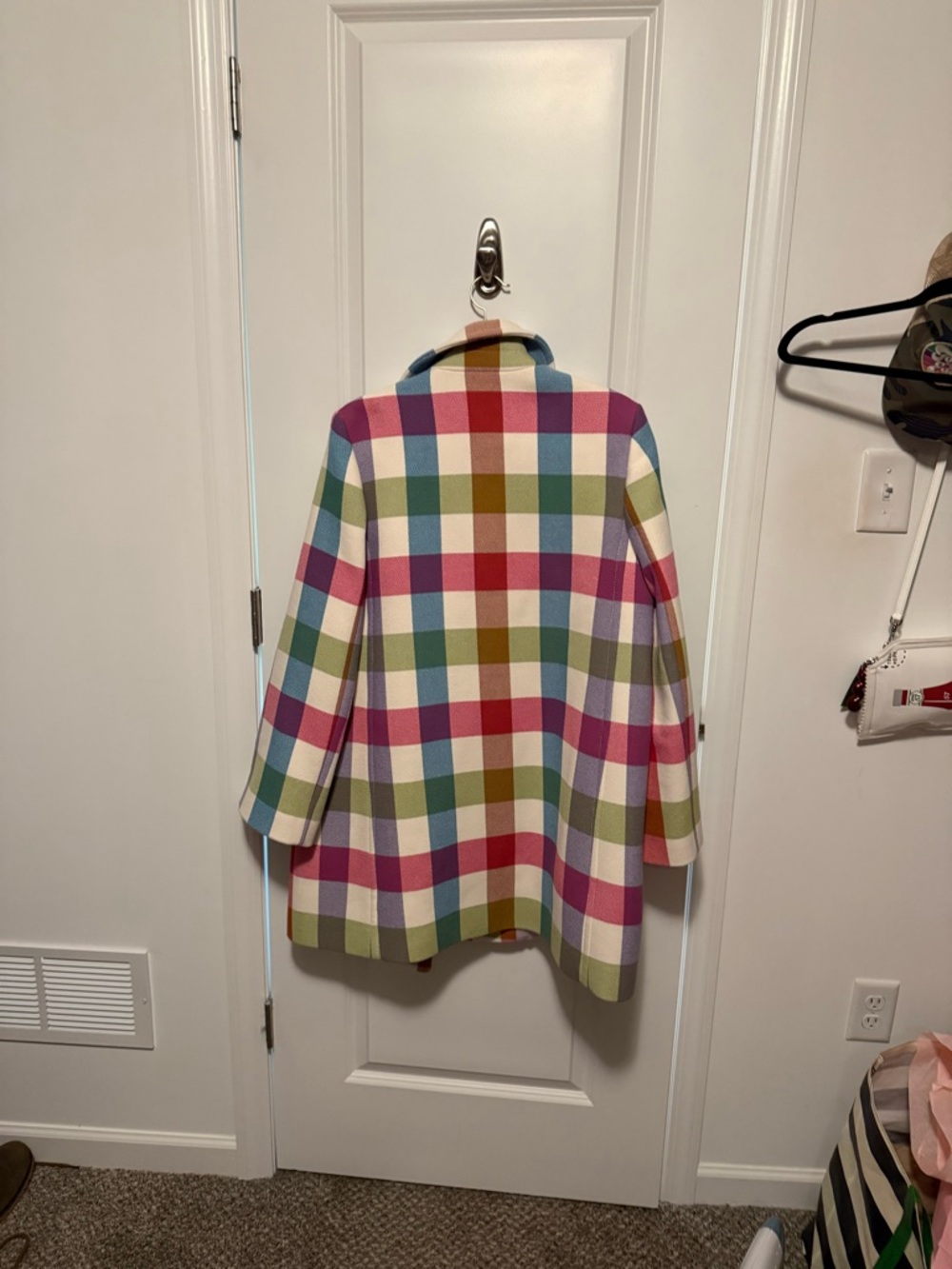 kate spade Pastel Checkered Button-Front Peacoat - Picture 3 of 4